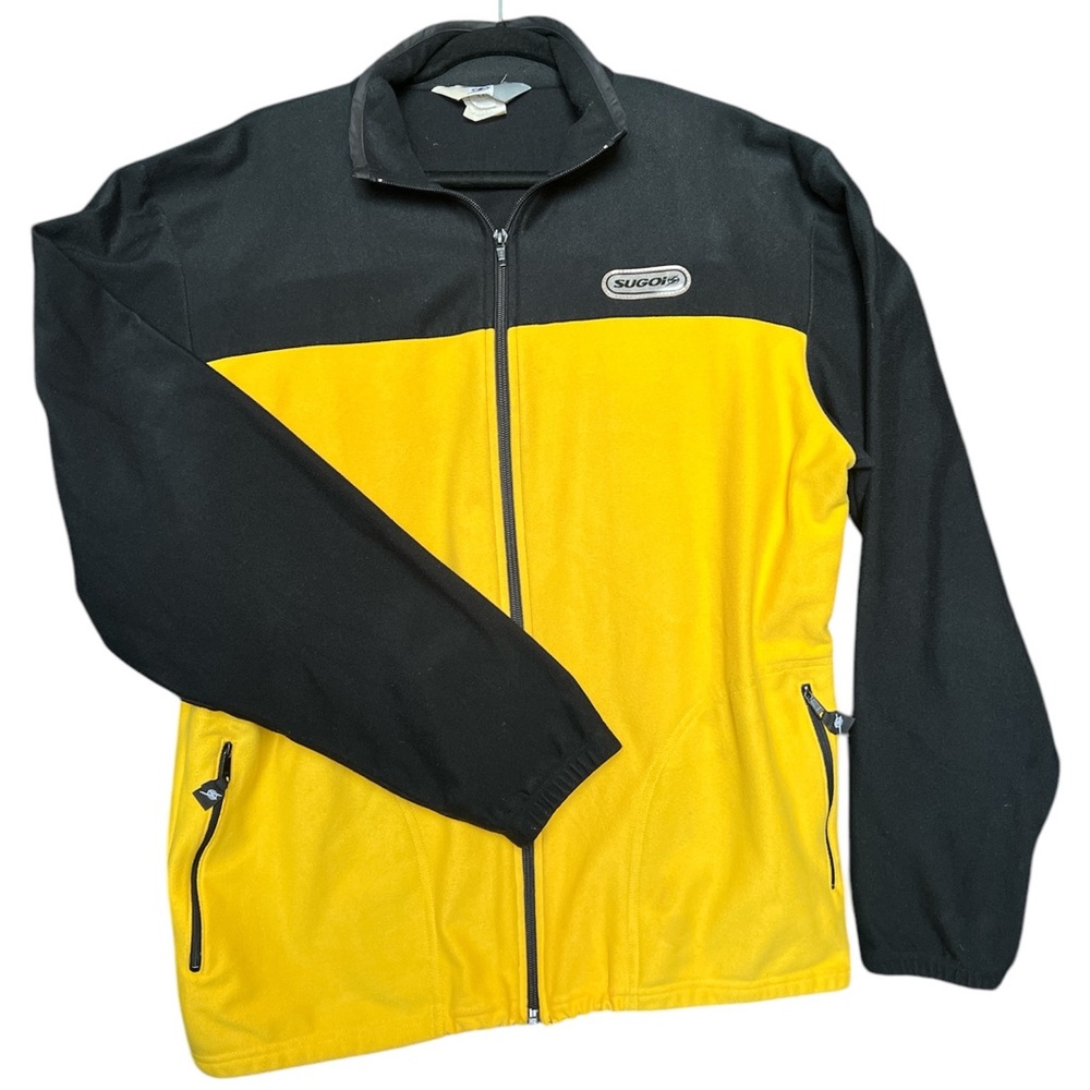 Sugoi Mens Jacket Longsleeve yellow & black Full Zip Jacket Size XLarge